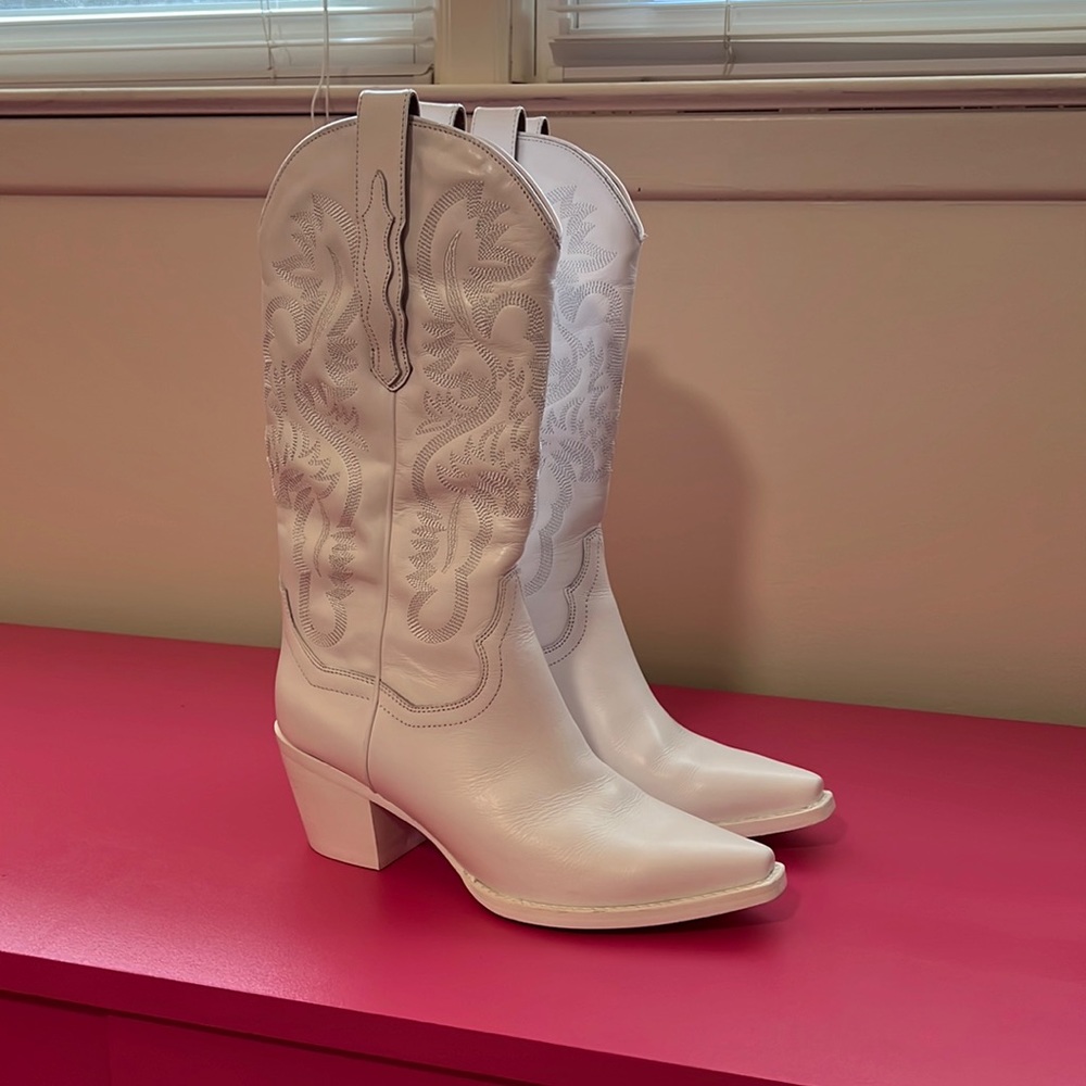 Jeffrey Campbell Dagget Cowboy Boots White